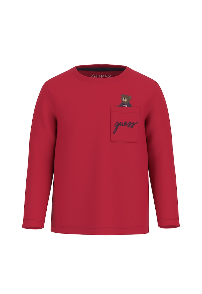 Bluza din bumbac cu buzunar pe piept