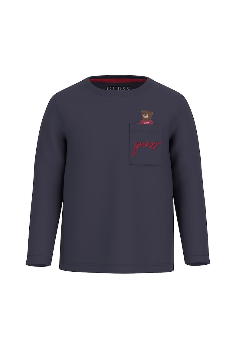 Bluza din bumbac cu buzunar pe piept