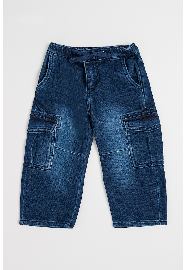Blugi cargo cu snur - Albastru inchis