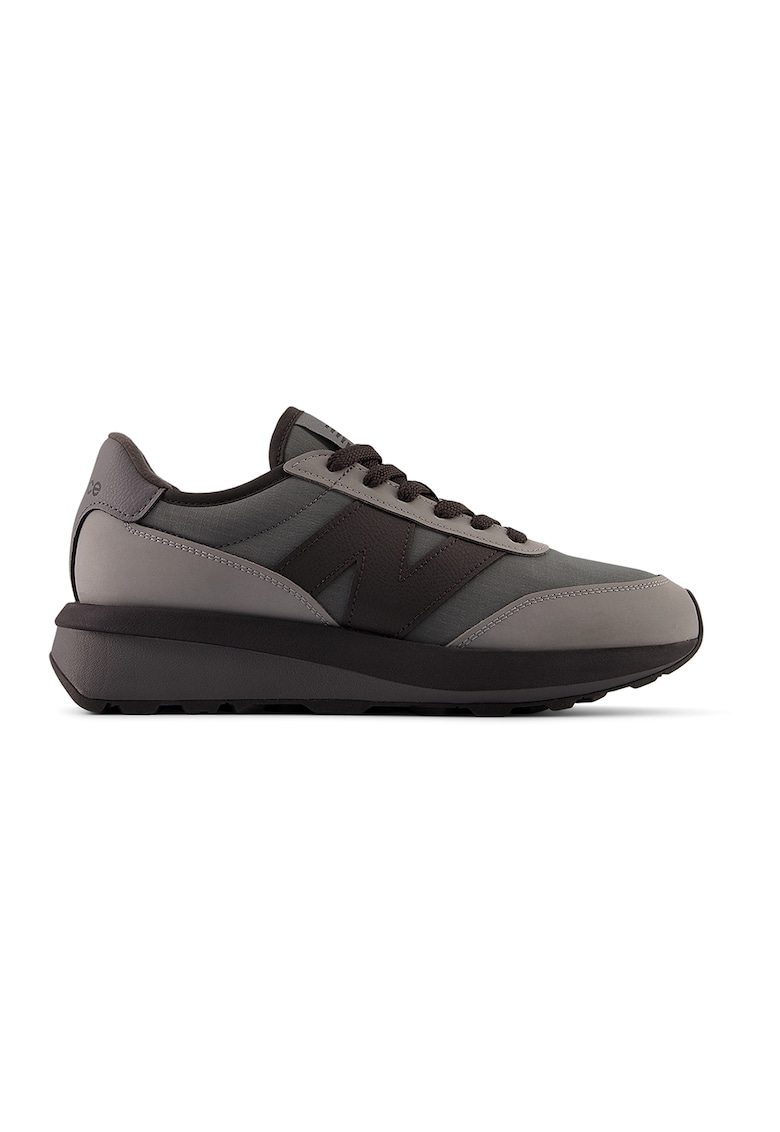 Pantofi sport cu garnituri din material sintetic si piele 370 - Maro inchis