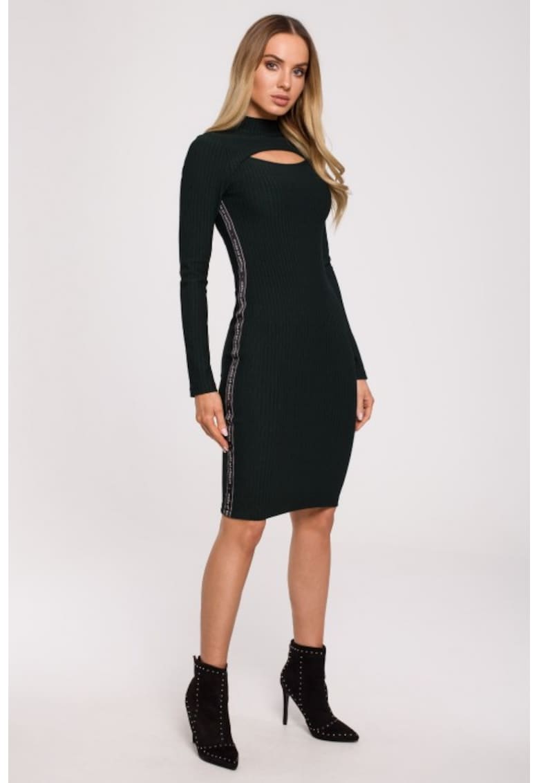 Rochie midi mulata cu decupaj si banda laterala -