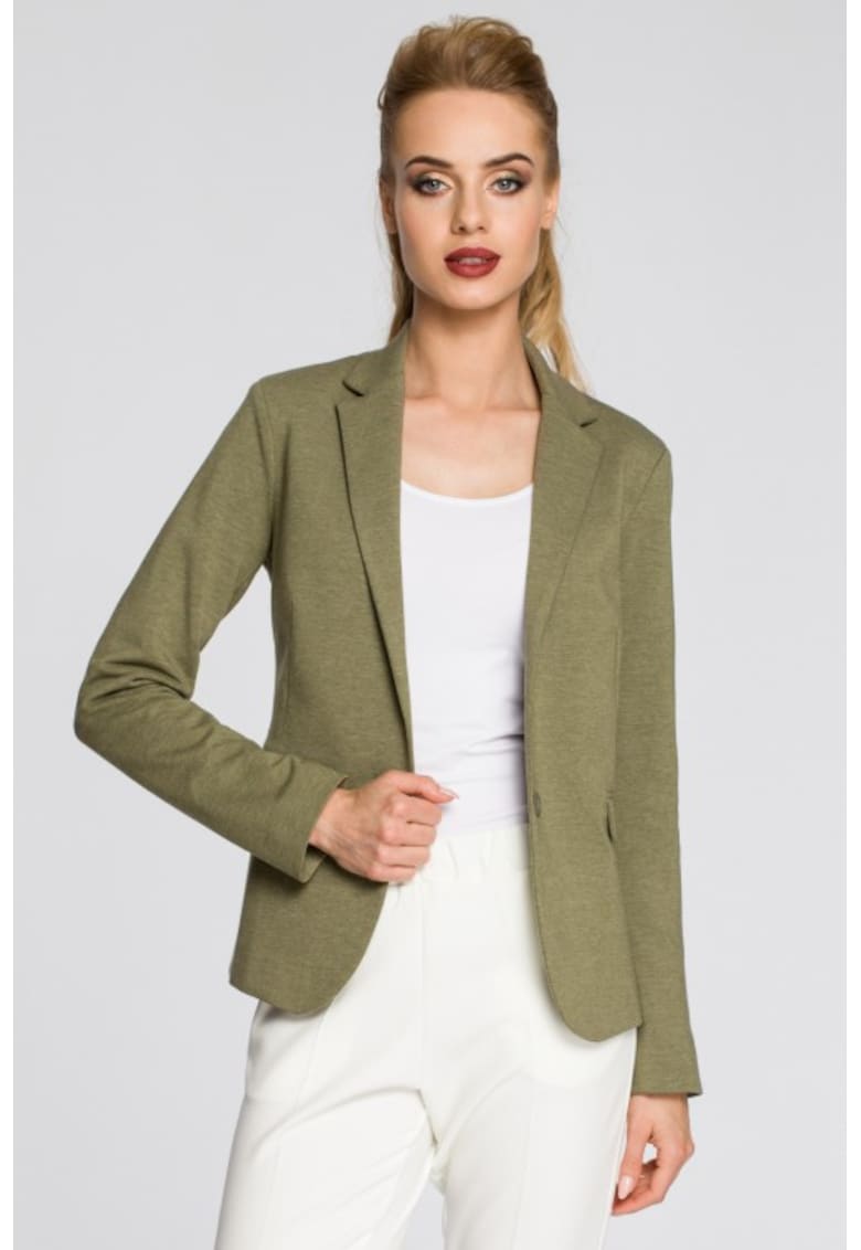 Sacou cambrat - inchis cu nasture - Verde