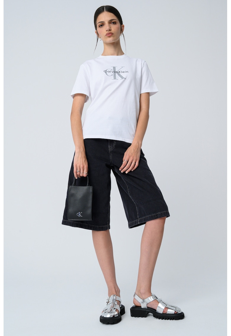 Tricou relaxed fit cu imprimeu logo - Gri deschis/Negru stins/Alb optic