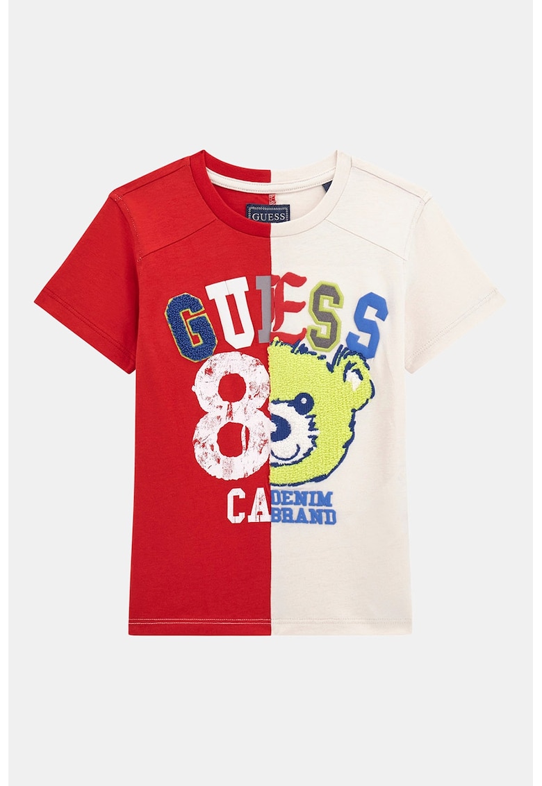 Tricou cu model in doua tonuri si logo