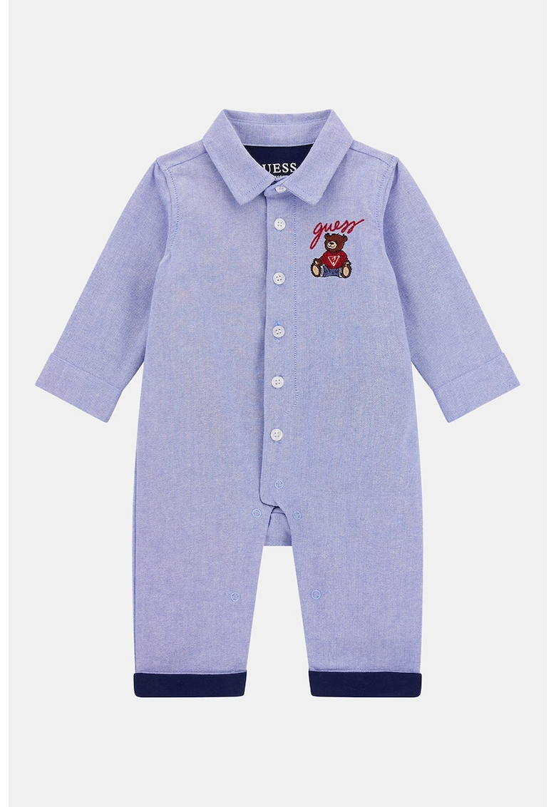 Salopeta din bumbac cu detaliu logo Salopeta din bumbac cu detaliu logo