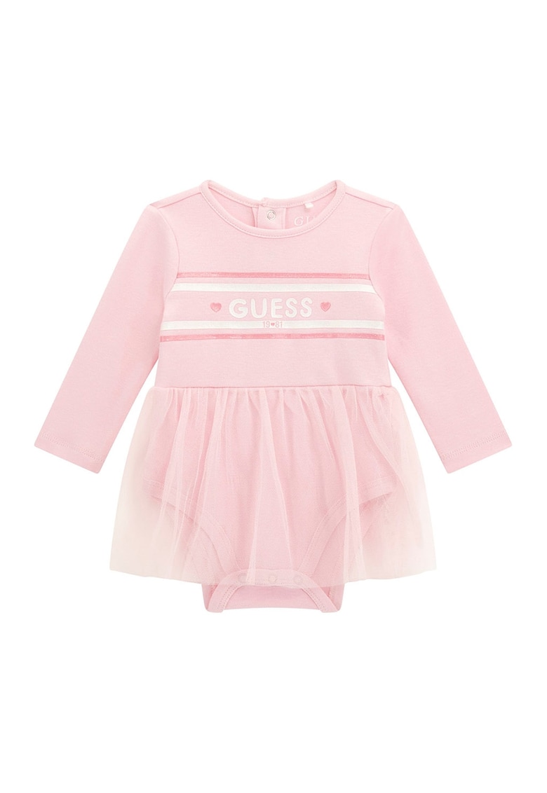 Body cu maneci lungi si garnitura din tul