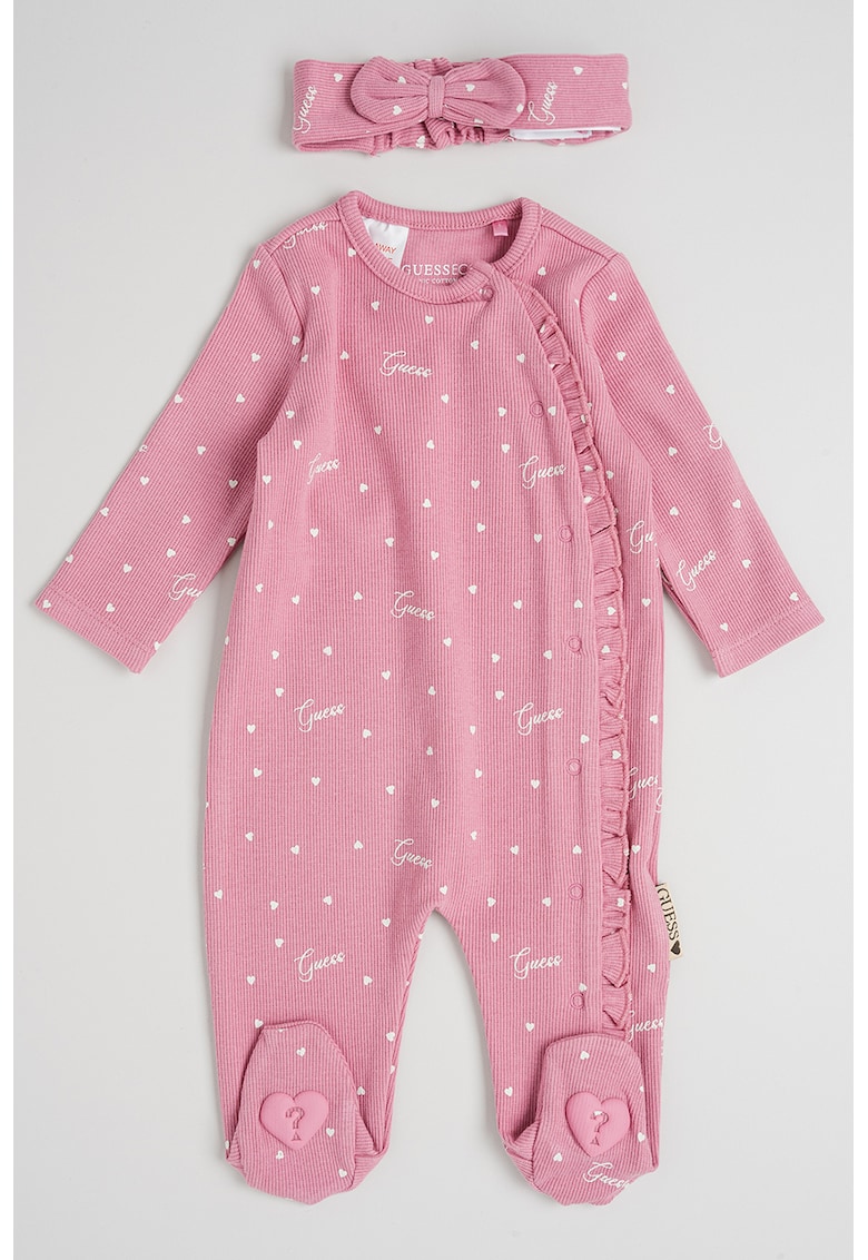 Set de salopeta cu botosei si bentita - 2 piese