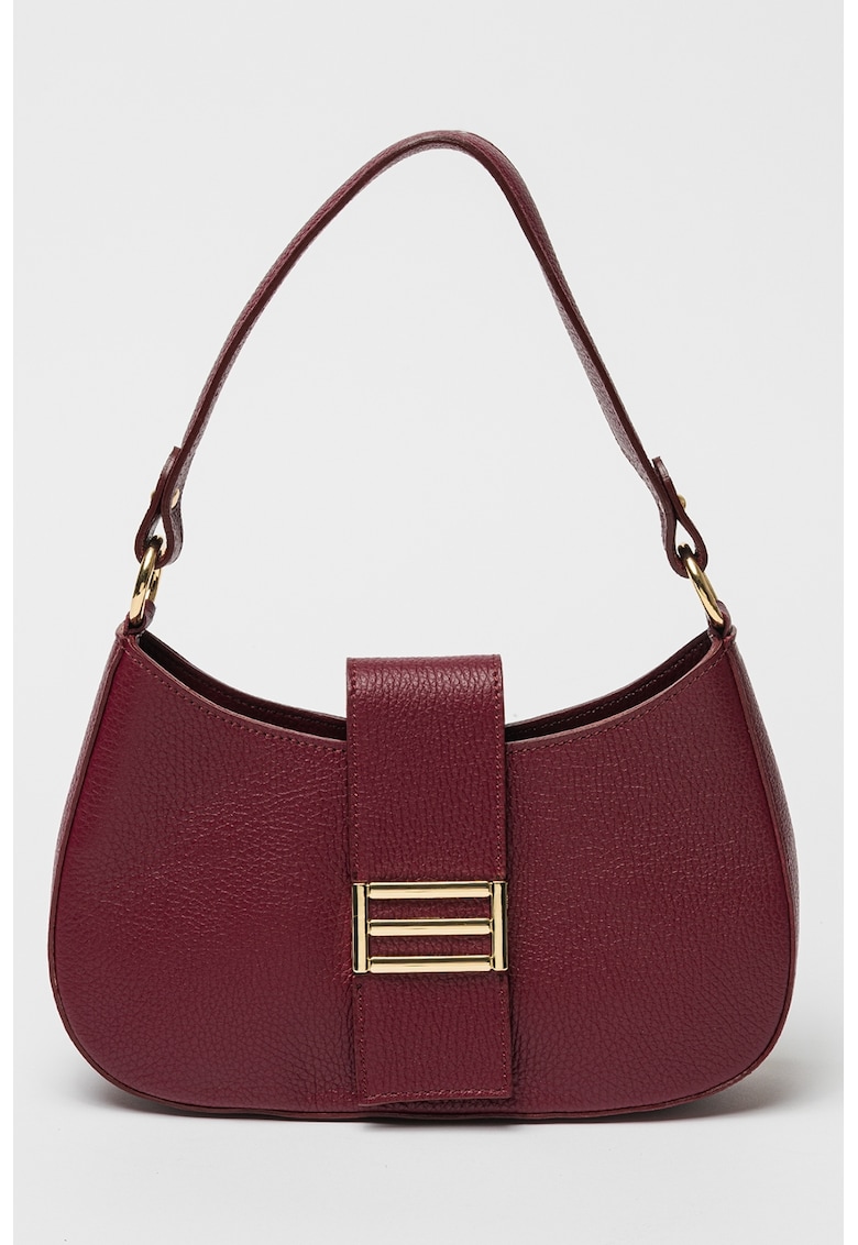 Geanta din piele cu bareta de umar si bareta aditionala