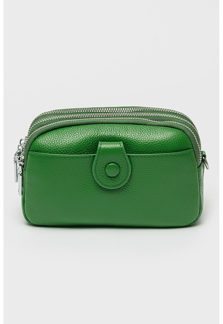 Geanta crossbody de piele - Verde