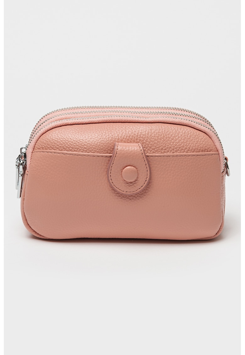 Geanta crossbody de piele - Roz