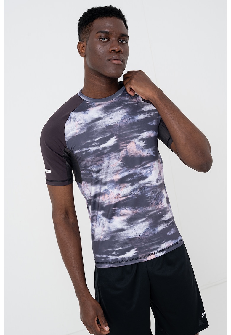 Tricou super slim fit cu maneci raglan