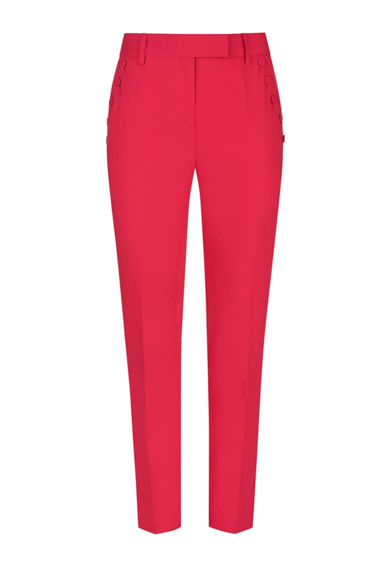 Pantaloni cu talie inalta si nasturi decorativi