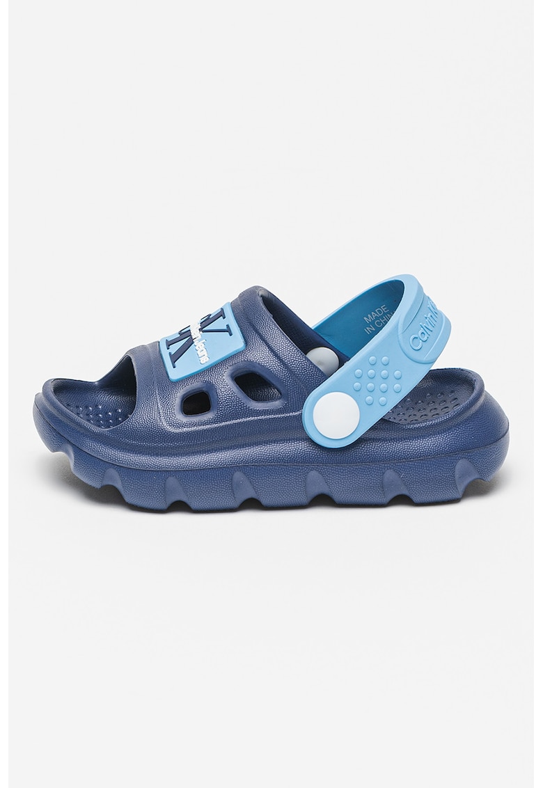 Sandale cu talpa flatform si logo