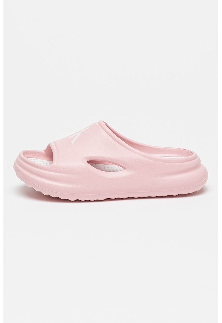 Papuci cu logo - Roz pastel