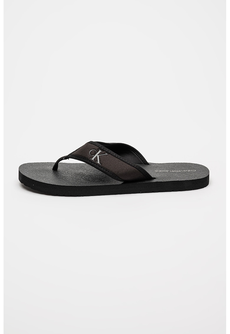 Papuci flip-flop din bumbac cu talpa plata