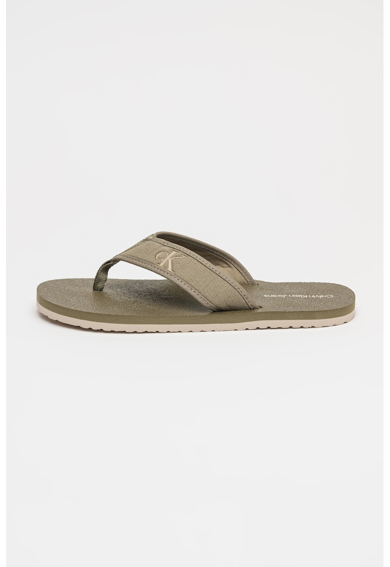 Papuci flip-flop din bumbac cu talpa plata
