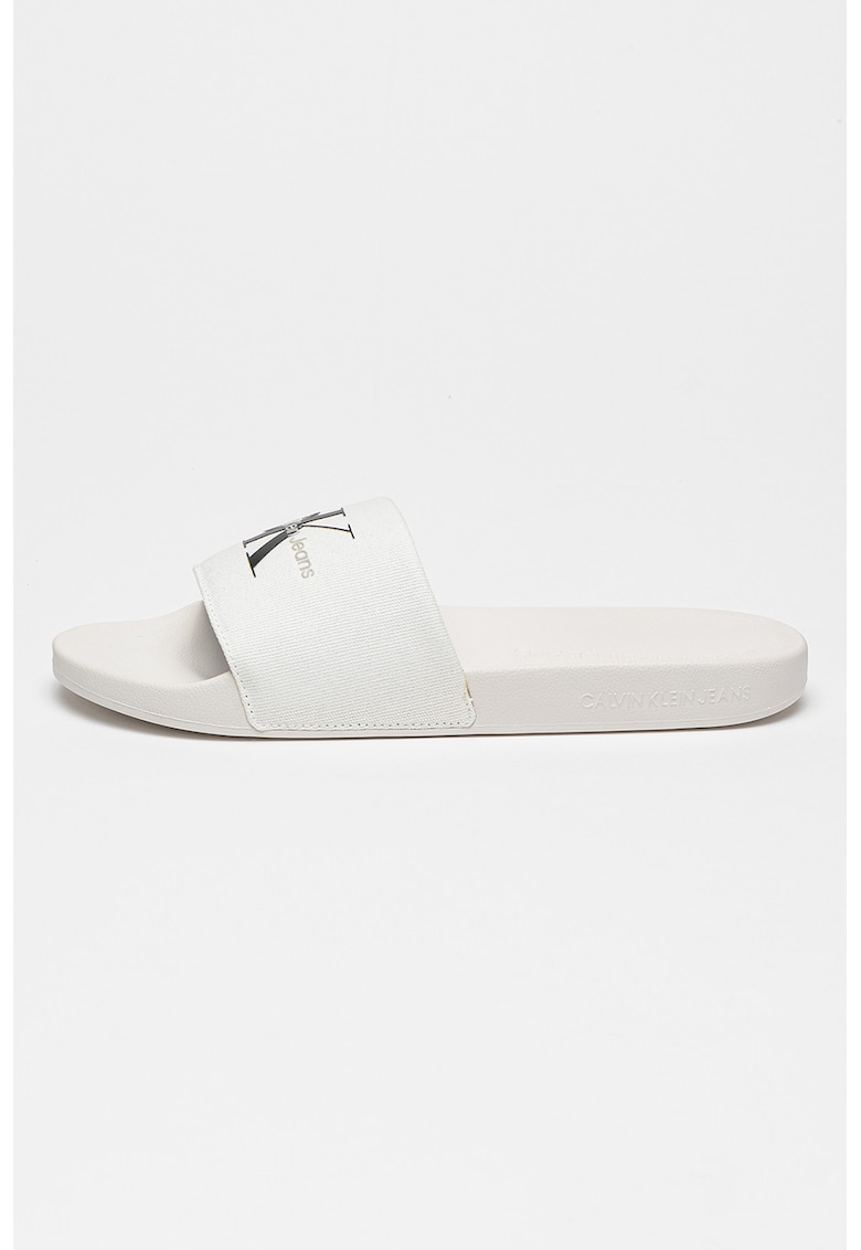 Papuci din material textil cu imprimeu logo