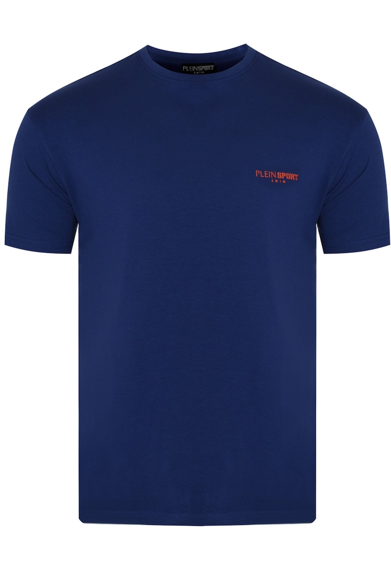Tricou din bumbac cu detaliu logo in piept