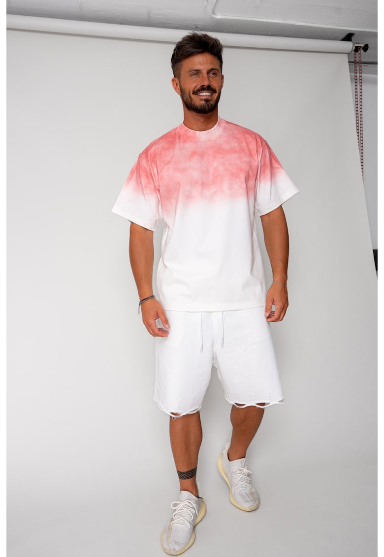 Tricou Heavy Oversized White/Pink 17388 - Alb optic