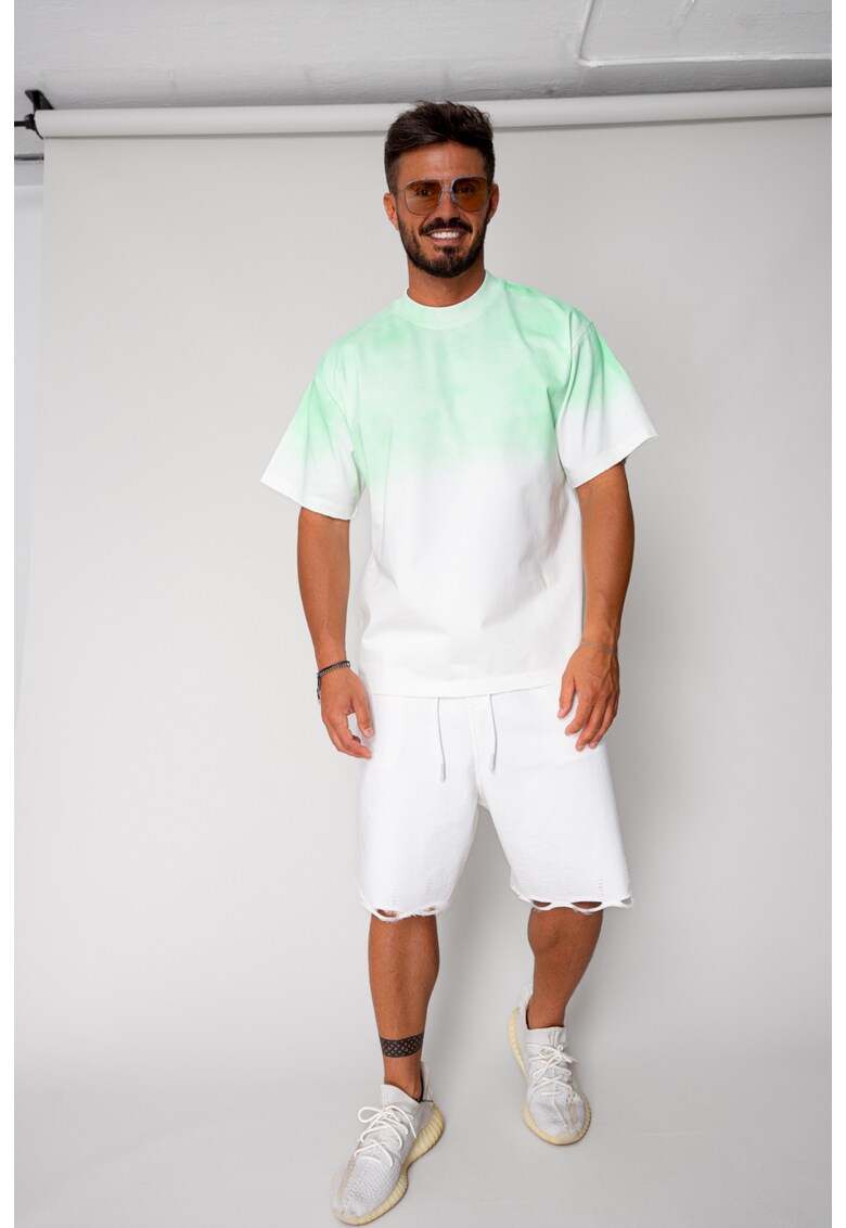 Tricou Heavy Oversized White/Green 17385 - Alb optic