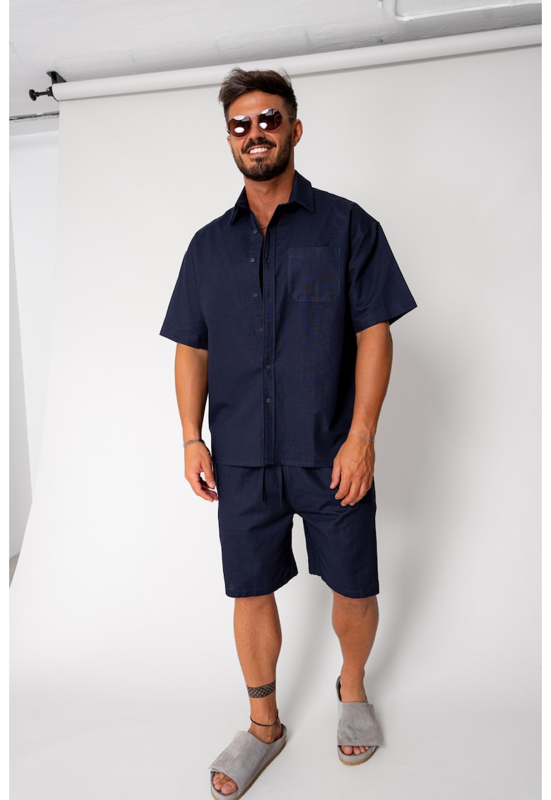 Set Vento camasa si pantalon scurt Navy 17424 - Bleumarin