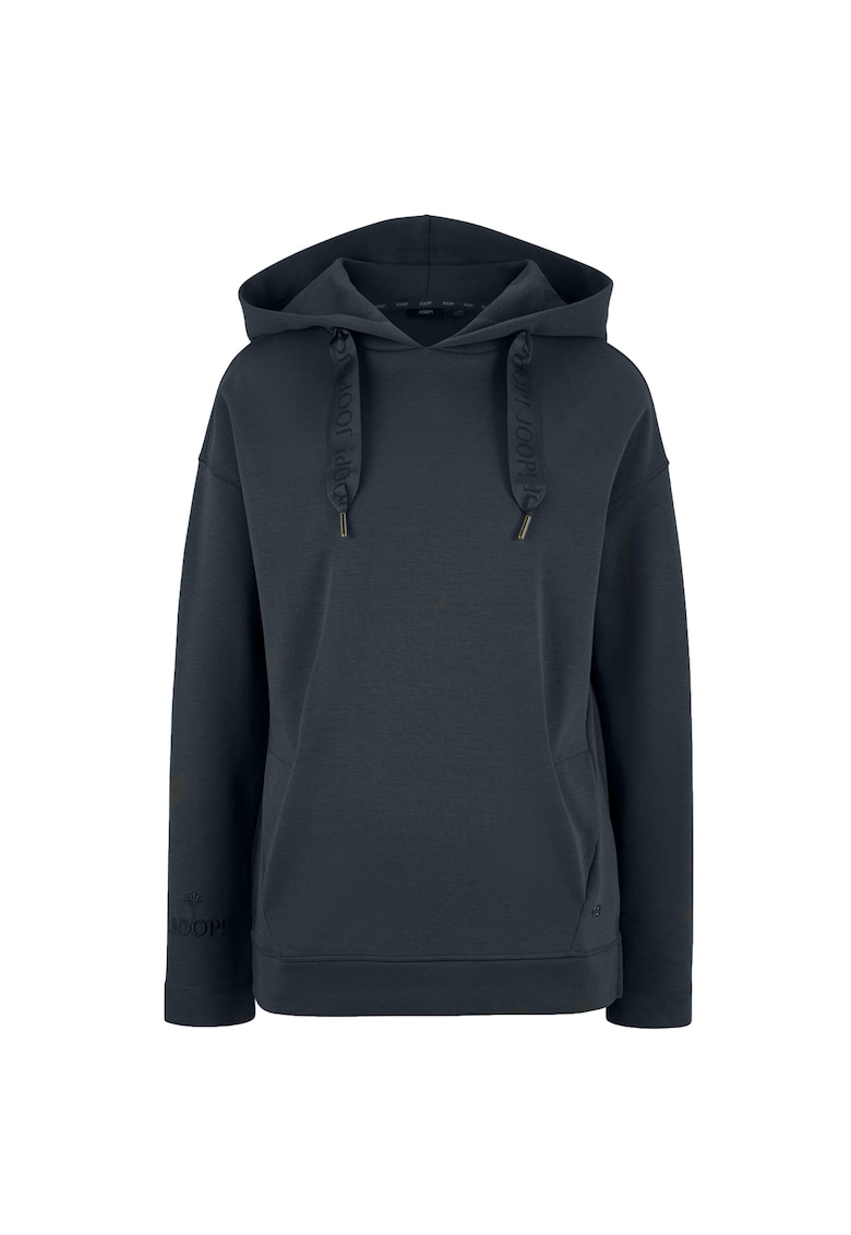 Hanorac cu maneci cazute si logo discret - Albastru ultramarin