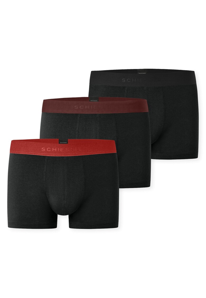 Set de boxeri cu banda logo - 3 perechi - Rosu/Negru