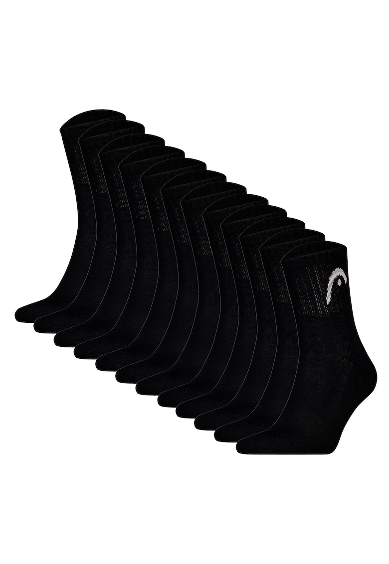 Head Set de 12 perechi de sosete scurte unisex All Sports - Negru