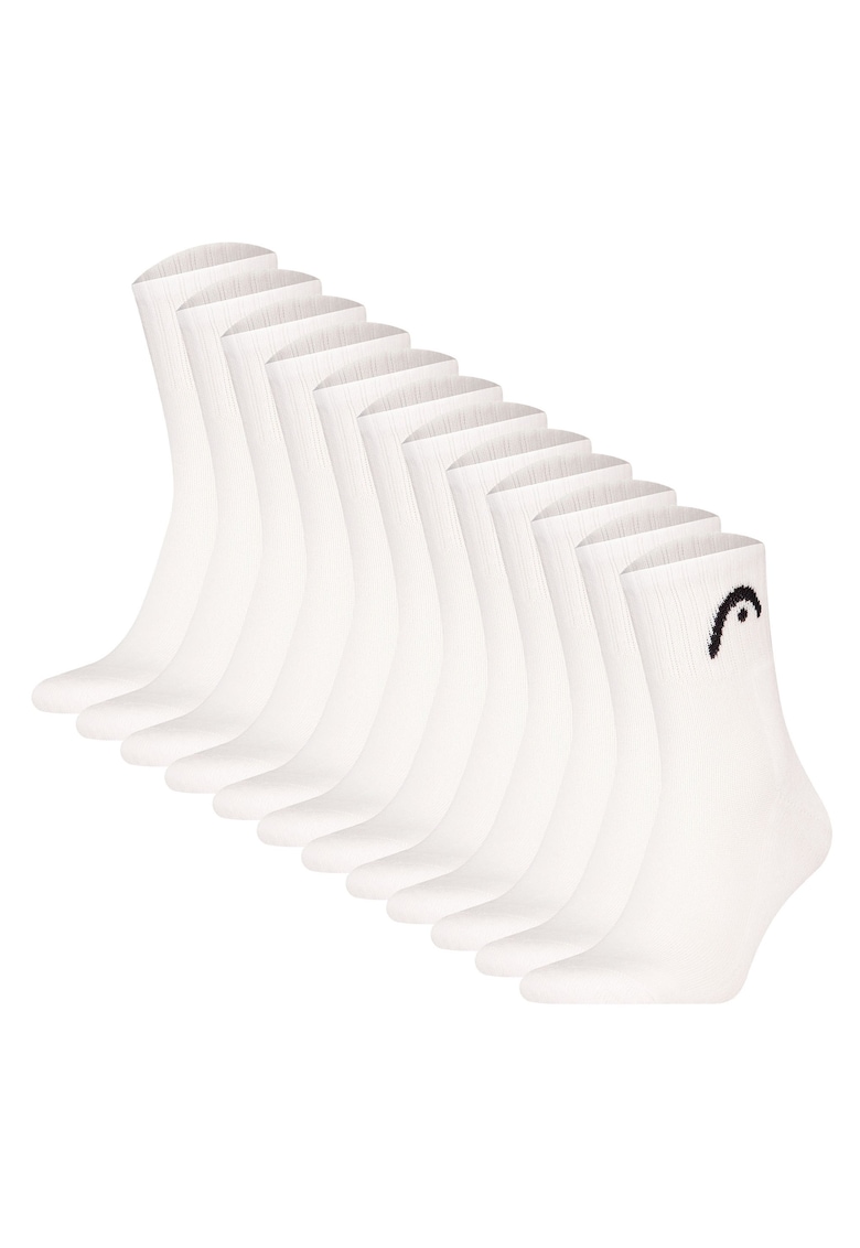 Head Set de 12 perechi de sosete scurte unisex All Sports - Alb