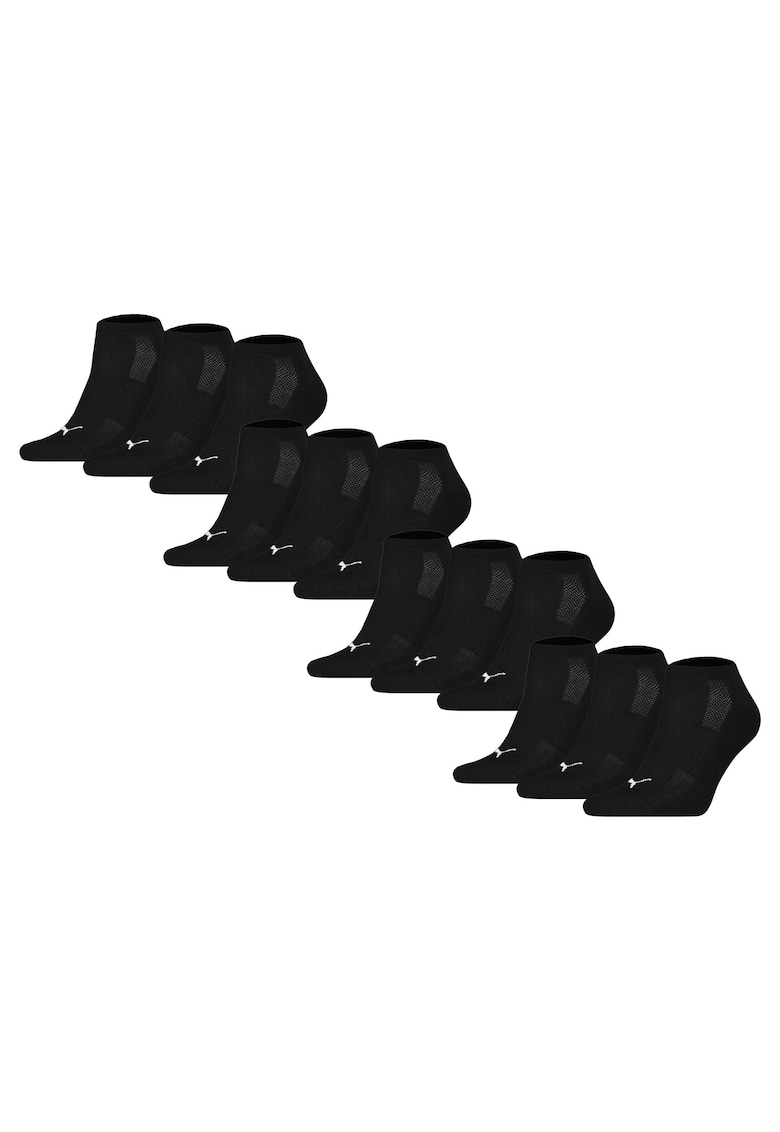 Puma Set de sosete unisex pana la glezna cu amortizare - 12 perechi - Negru