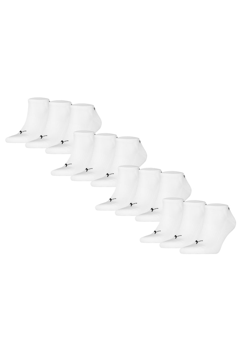 Set de sosete unisex pana la glezna cu amortizare - 12 perechi - Alb