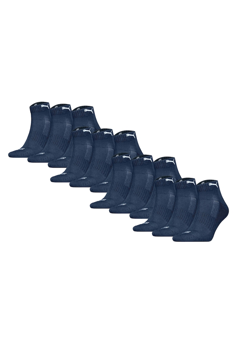 Set de 12 perechi de sosete scurte unisex cu amortizare - Albastru