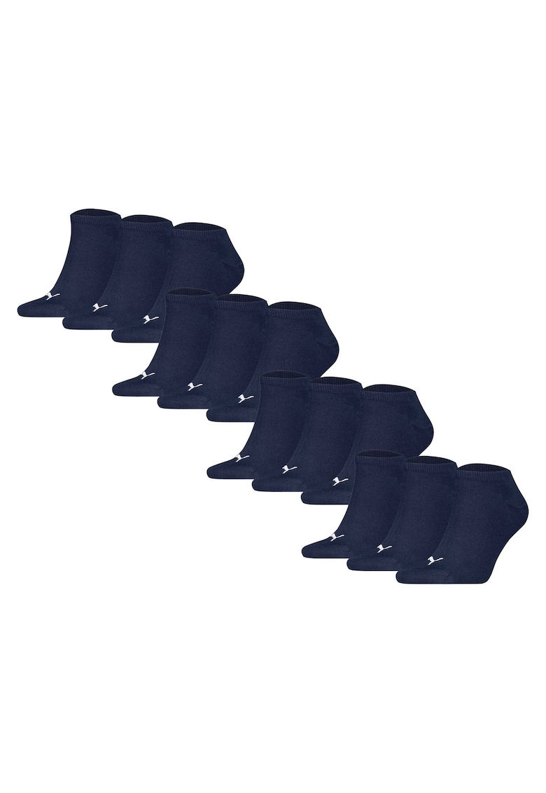 Set de sosete unisex pana la glezna - 12 perechi - Alb/Bleumarin