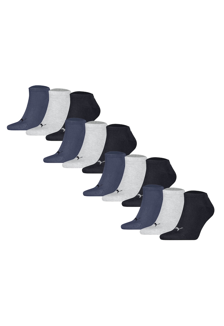 Set de sosete unisex pana la glezna - 12 perechi - Gri/Albastru