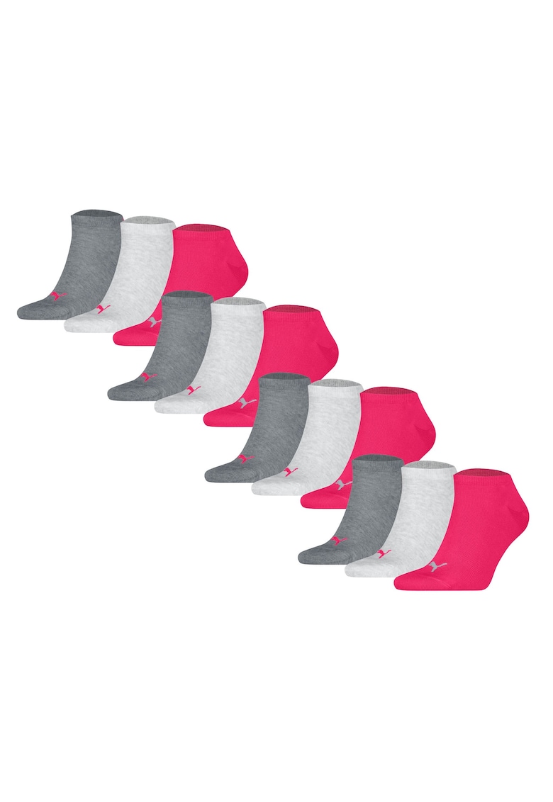 Puma Set de sosete unisex pana la glezna - 12 perechi - Gri/Roz