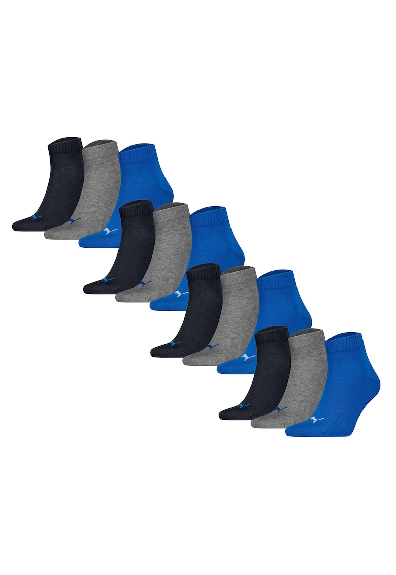 Set de sosete scurte unisex - 12 perechi - Gri/Albastru
