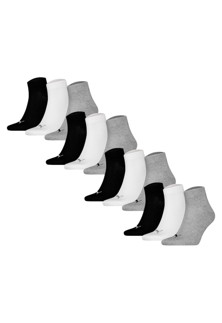 Puma Set de sosete scurte unisex - 12 perechi - Alb/Negru/Gri
