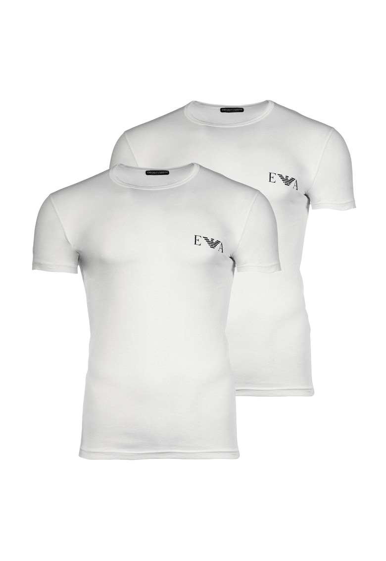 Emporio Armani Set de tricouri slim fit - 2 piese - Alb