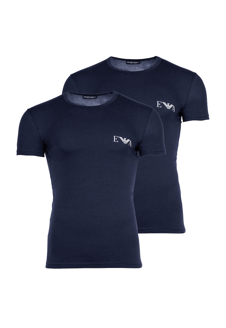Emporio Armani Set de tricouri slim fit - 2 piese - Albastru