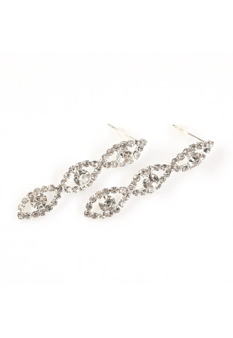 Cercei lungi argintii cu pietre stralucitoare -  Paris