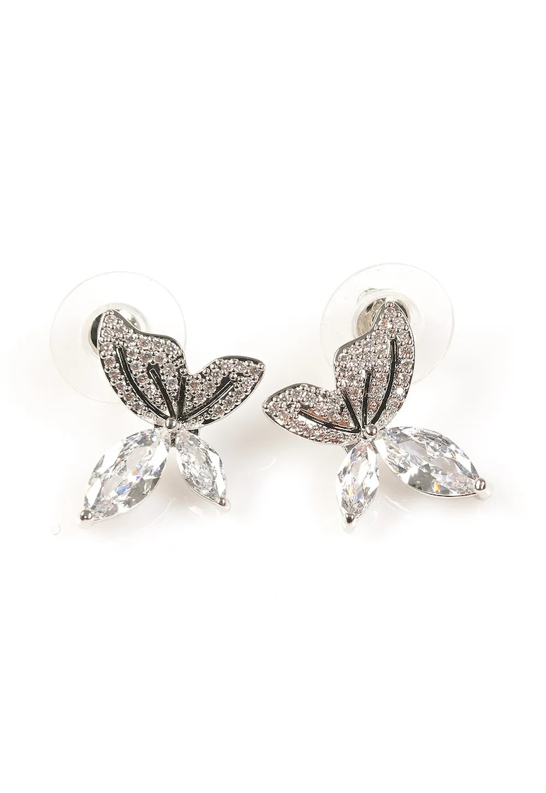 Cercei eleganti fluture cu cristale albe -  Paris Cercei eleganti fluture cu cristale albe -  Paris