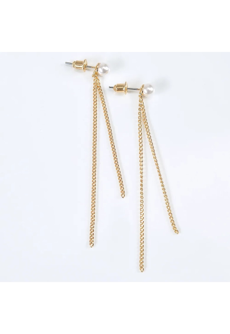 Cercei lungi cu perla si lanturi aurii -  Paris