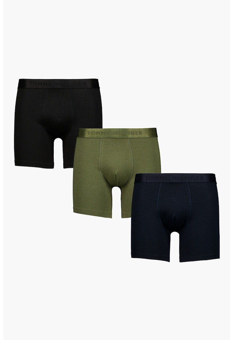 Set de boxeri din amestec de modal - 3 perechi - Negru/Verde feriga/Bleumarin