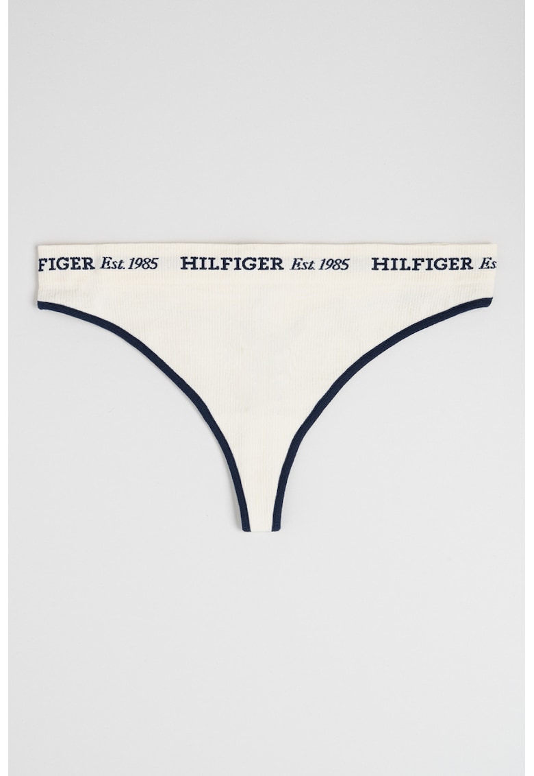 Chiloti tanga din amestec de bumbac cu banda logo Chiloti tanga din amestec de bumbac cu banda logo