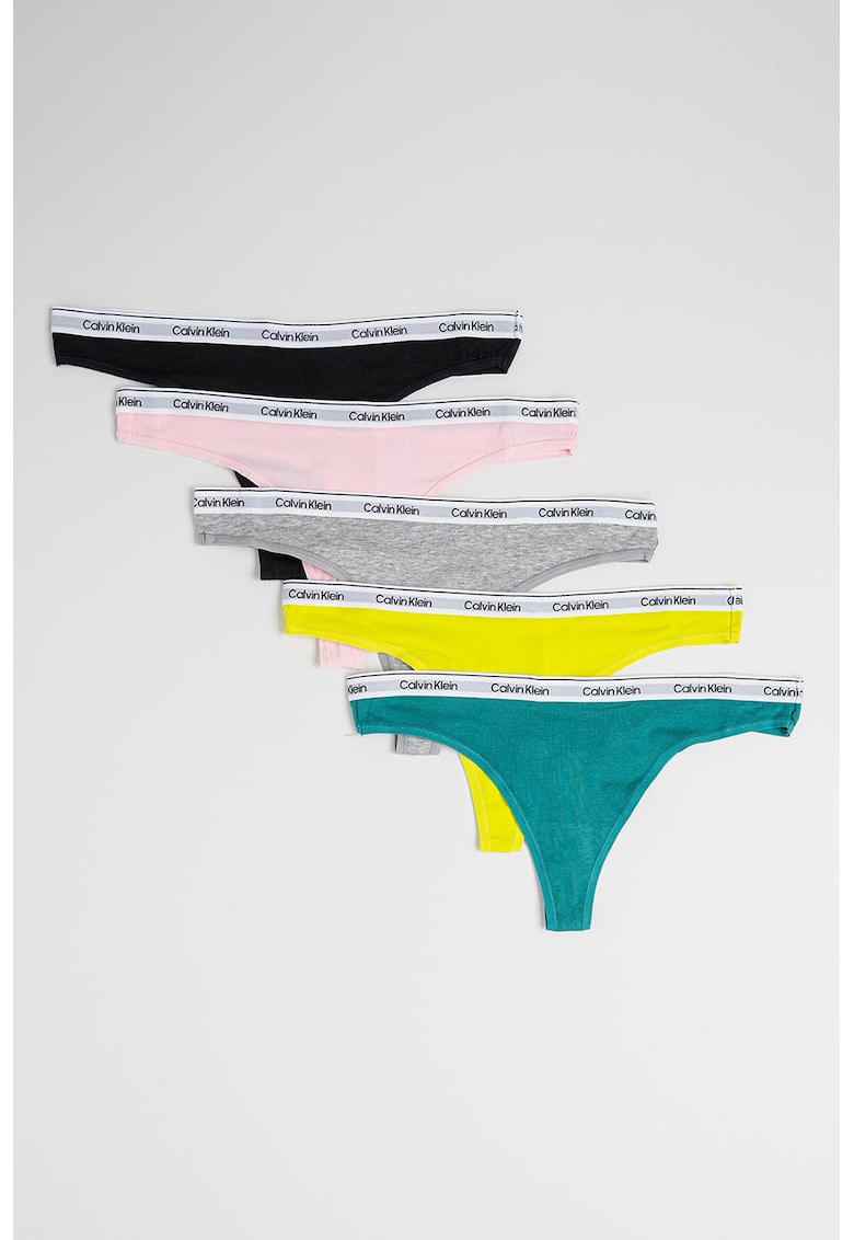 Set de chiloti tanga cu logo - 5 perechi