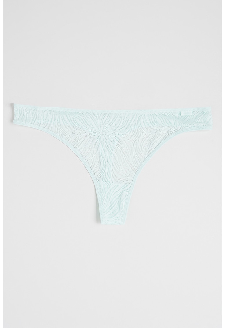 Chiloti tanga de dantela cu talie medie