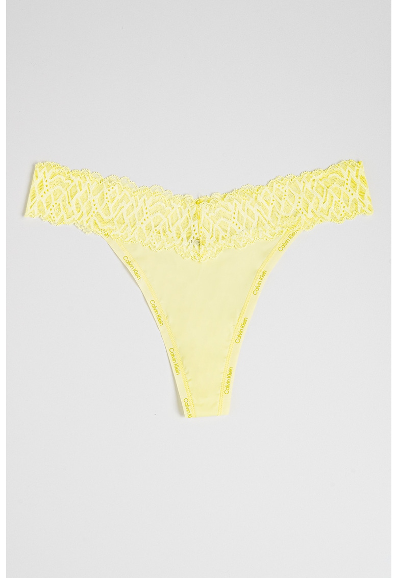 Chiloti tanga cu insertii de dantela