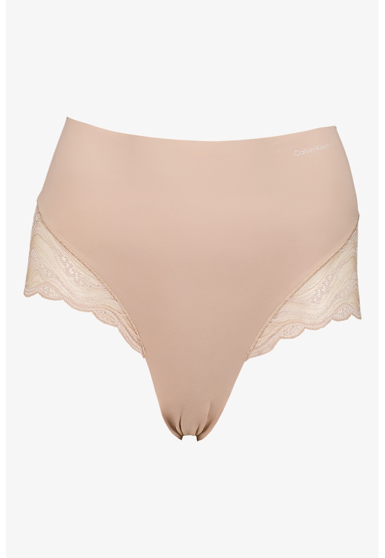 Chiloti cu talie inalta si insertie de dantela