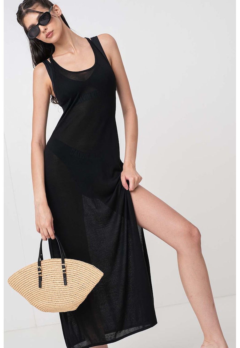 Rochie de plaja lunga - din material transparent