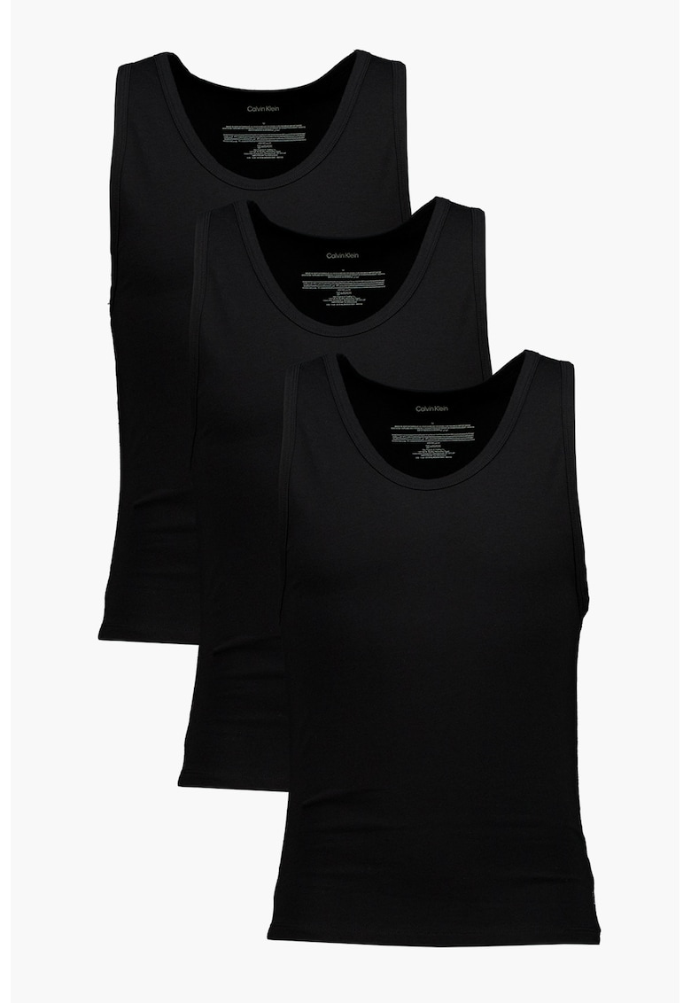 Calvin Klein Top din amestec de bumbac cu decolteu amplu - Negru